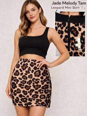 Jade Melody Tam Leopard Mini Skirt | Y2K Bodycon